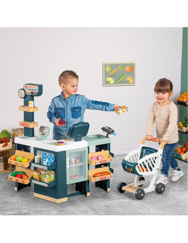 S7600350242,Magazin pentru copii Smoby Maxi Market cu 50 accesorii