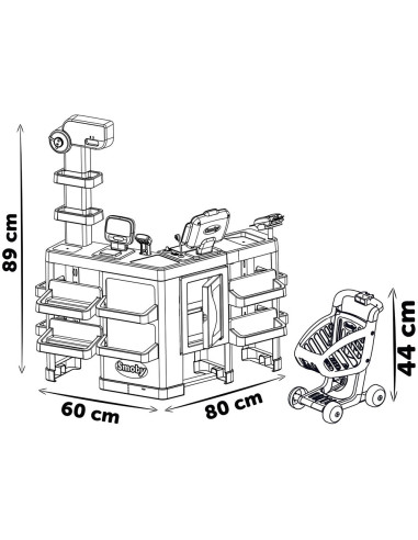 S7600350242,Magazin pentru copii Smoby Maxi Market cu 50 accesorii