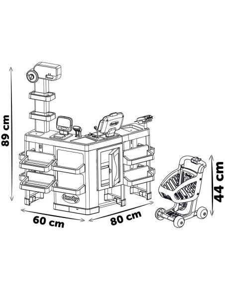 S7600350242,Magazin pentru copii Smoby Maxi Market cu 50 accesorii