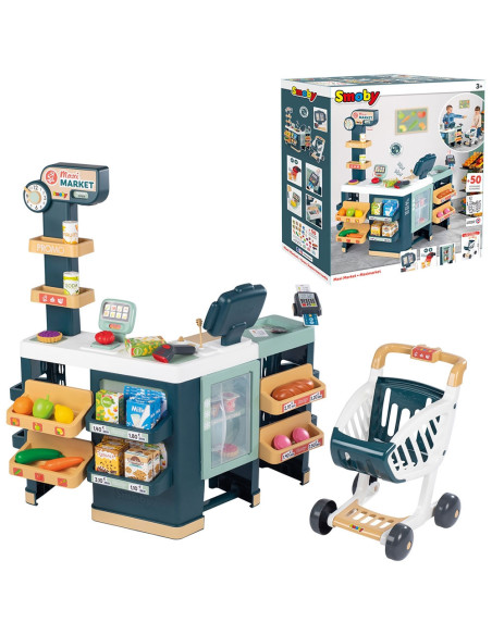 S7600350242,Magazin pentru copii Smoby Maxi Market cu 50 accesorii