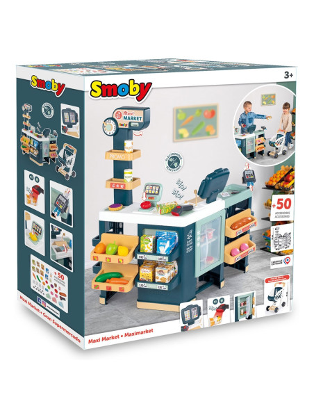 S7600350242,Magazin pentru copii Smoby Maxi Market cu 50 accesorii