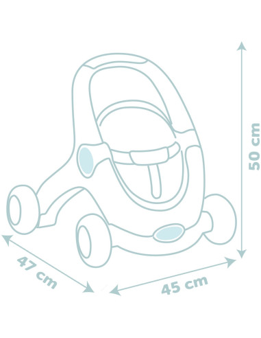 S7600140308,Carucior pentru papusi Smoby Baby Walker 3 in 1 cu papusa