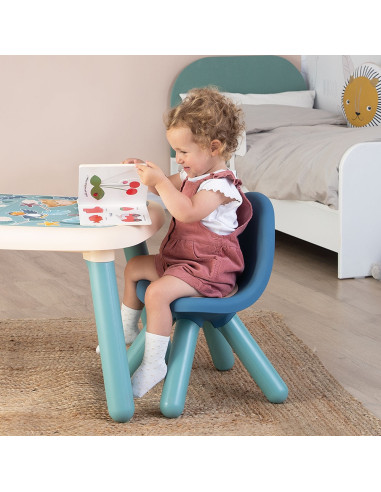 S7600140313,Scaunel cu spatar pentru copii Smoby Little albastru