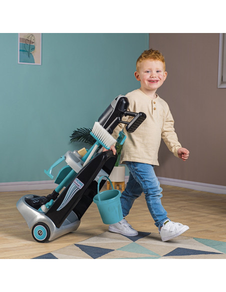 S7600330319,Jucarie Smoby Set curatenie cu troller si aspirator electronic Rowenta negru