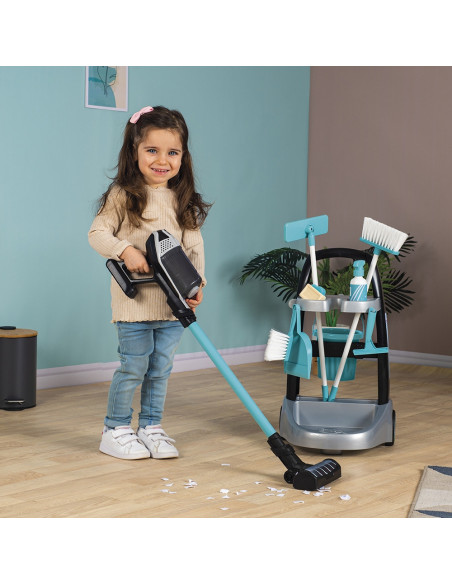 S7600330319,Jucarie Smoby Set curatenie cu troller si aspirator electronic Rowenta negru