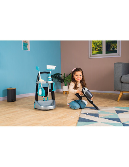 S7600330319,Jucarie Smoby Set curatenie cu troller si aspirator electronic Rowenta negru