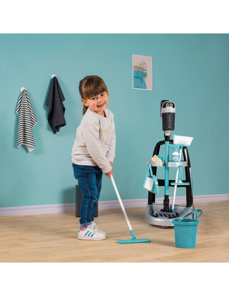 S7600330319,Jucarie Smoby Set curatenie cu troller si aspirator electronic Rowenta negru