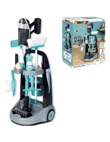 S7600330319,Jucarie Smoby Set curatenie cu troller si aspirator electronic Rowenta negru