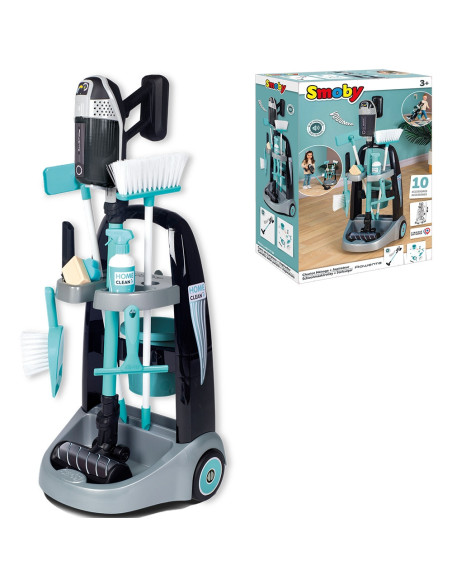S7600330319,Jucarie Smoby Set curatenie cu troller si aspirator electronic Rowenta negru
