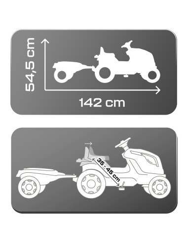 S7600710129,Tractor cu pedale si remorca Smoby Farmer XL albastru