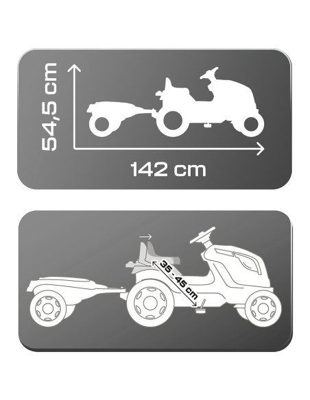 S7600710129,Tractor cu pedale si remorca Smoby Farmer XL albastru
