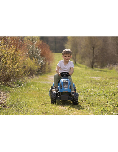 S7600710129,Tractor cu pedale si remorca Smoby Farmer XL albastru