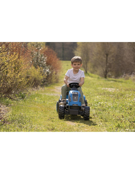 S7600710129,Tractor cu pedale si remorca Smoby Farmer XL albastru