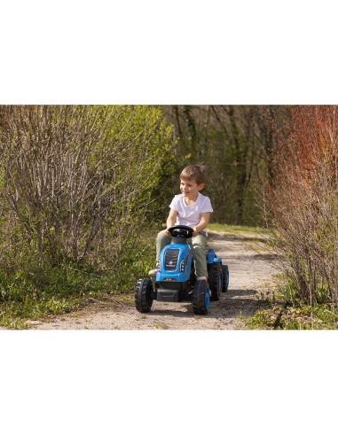S7600710129,Tractor cu pedale si remorca Smoby Farmer XL albastru