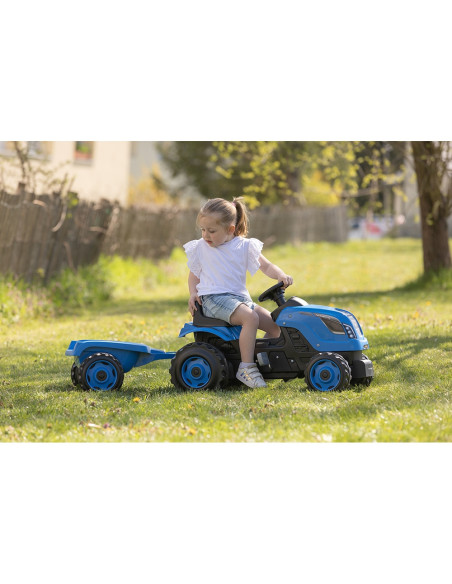 S7600710129,Tractor cu pedale si remorca Smoby Farmer XL albastru