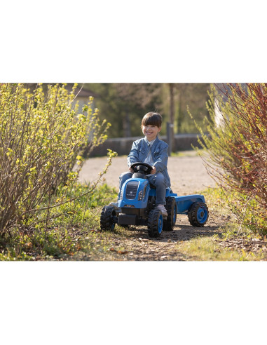 S7600710129,Tractor cu pedale si remorca Smoby Farmer XL albastru