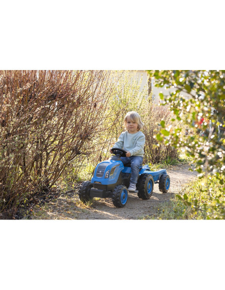 S7600710129,Tractor cu pedale si remorca Smoby Farmer XL albastru