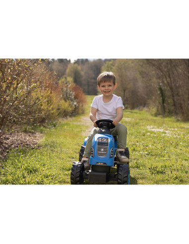 S7600710129,Tractor cu pedale si remorca Smoby Farmer XL albastru