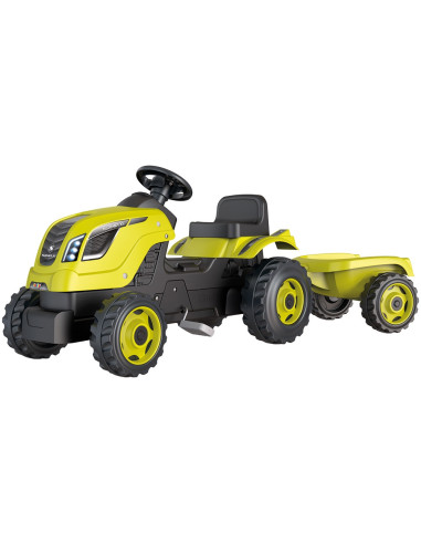 S7600710130,Tractor cu pedale si remorca Smoby Farmer XL verde