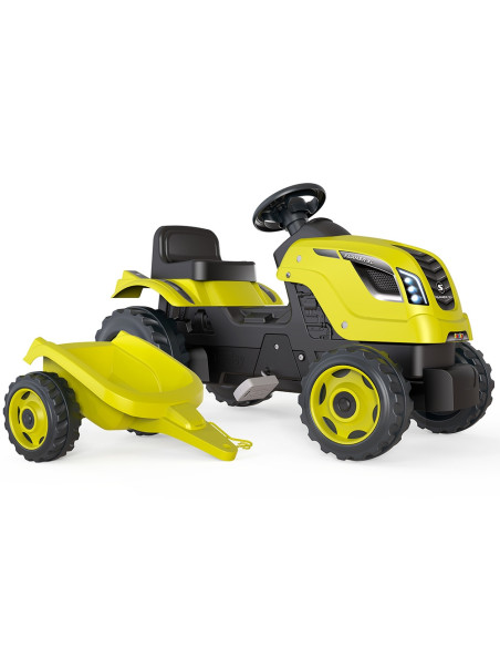 S7600710130,Tractor cu pedale si remorca Smoby Farmer XL verde