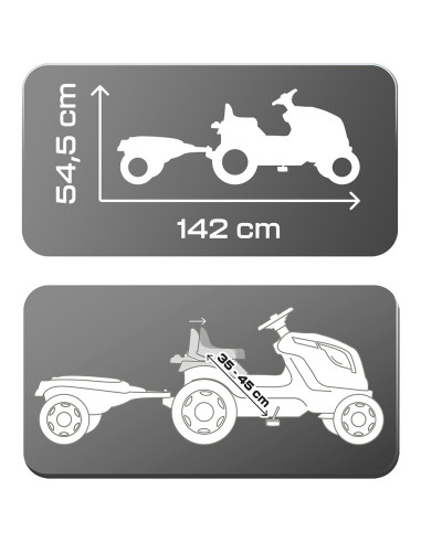 S7600710130,Tractor cu pedale si remorca Smoby Farmer XL verde