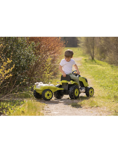 S7600710130,Tractor cu pedale si remorca Smoby Farmer XL verde