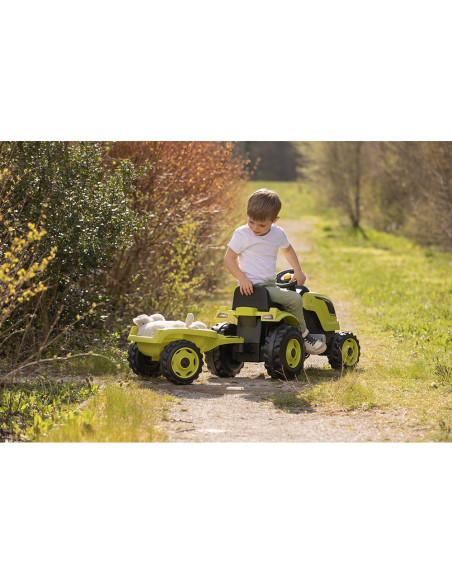 S7600710130,Tractor cu pedale si remorca Smoby Farmer XL verde