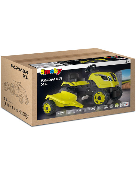 S7600710130,Tractor cu pedale si remorca Smoby Farmer XL verde