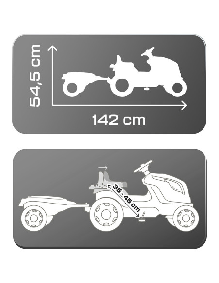 S7600710131,Tractor cu pedale si remorca Smoby Farmer XL negru