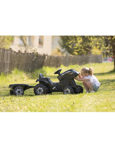 S7600710131,Tractor cu pedale si remorca Smoby Farmer XL negru