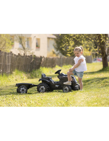 S7600710131,Tractor cu pedale si remorca Smoby Farmer XL negru