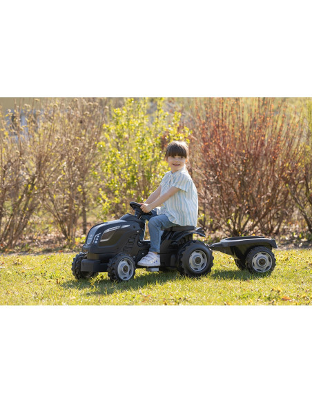 S7600710131,Tractor cu pedale si remorca Smoby Farmer XL negru