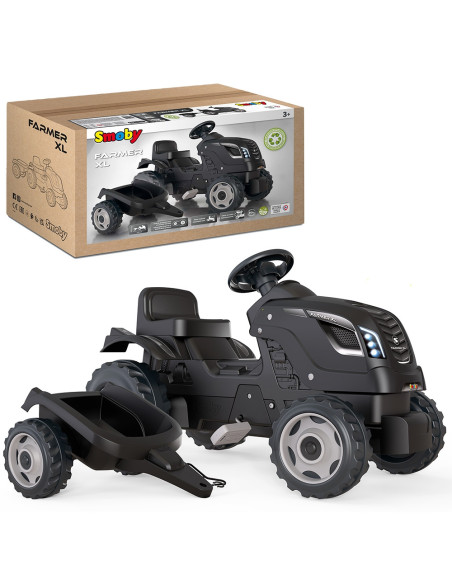 S7600710131,Tractor cu pedale si remorca Smoby Farmer XL negru