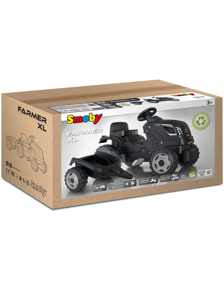 S7600710131,Tractor cu pedale si remorca Smoby Farmer XL negru