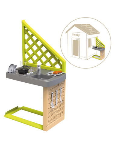 S7600810918,Bucatarie Smoby pentru casuta cu accesorii