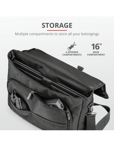 Geanta GXT1270 Bullet Messenger Bag 15.6" Black,TR-23311