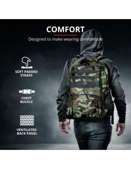 Rucsac Trust GXT 1250G Hunter Gaming Backpack for 17.3" laptops