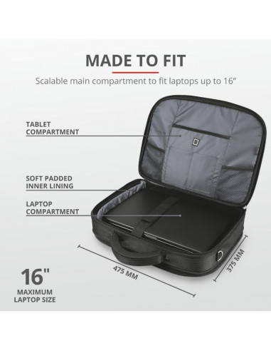 Geanta Trust Sydney Carry Bag for 16" laptops - black,TR-17412