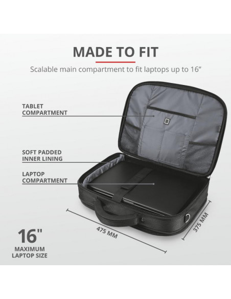 Geanta Trust Sydney Carry Bag for 16" laptops - black,TR-17412