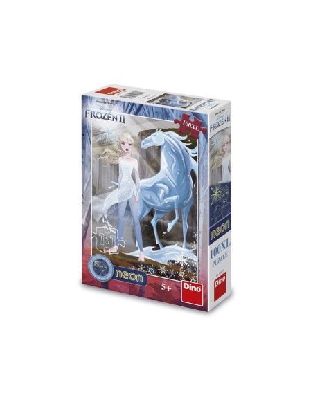 394179,Puzzle neon Frozen, 100 piese - DINO TOYS