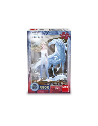 394179,Puzzle neon Frozen, 100 piese - DINO TOYS