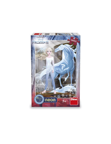 394179,Puzzle neon Frozen, 100 piese - DINO TOYS