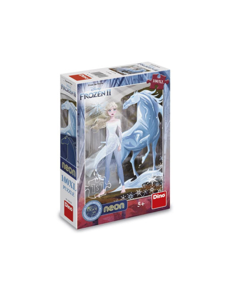 394179,Puzzle neon Frozen, 100 piese - DINO TOYS