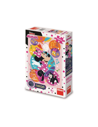 394186,Puzzle neon Minnie, 100 piese - DINO TOYS