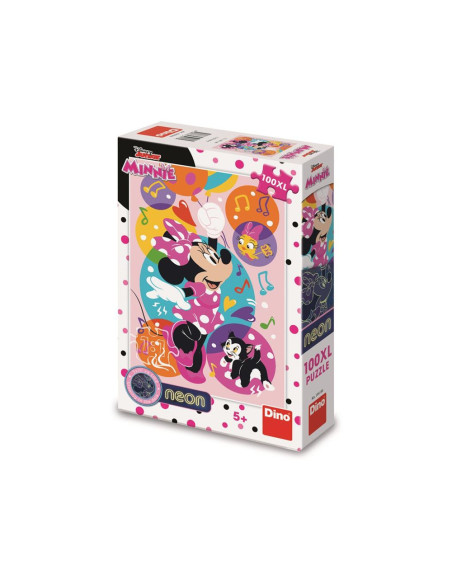 394186,Puzzle neon Minnie, 100 piese - DINO TOYS