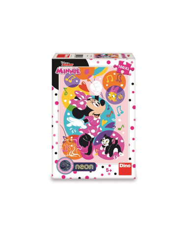 394186,Puzzle neon Minnie, 100 piese - DINO TOYS