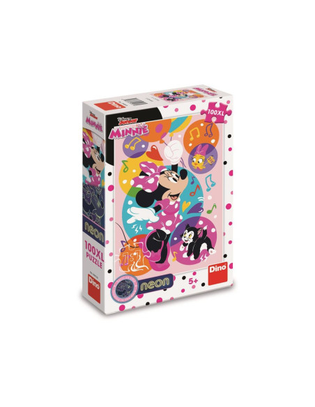 394186,Puzzle neon Minnie, 100 piese - DINO TOYS