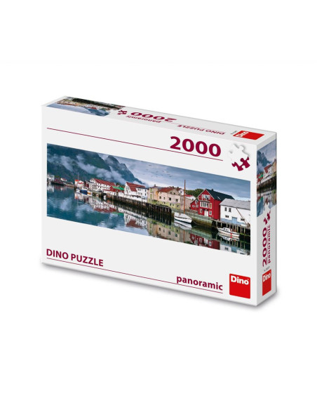562097,Puzzle panoramic, Orasul pescarilor, 2000 piese - DINO TOYS