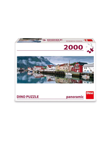 562097,Puzzle panoramic, Orasul pescarilor, 2000 piese - DINO TOYS