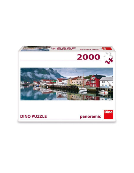 562097,Puzzle panoramic, Orasul pescarilor, 2000 piese - DINO TOYS
